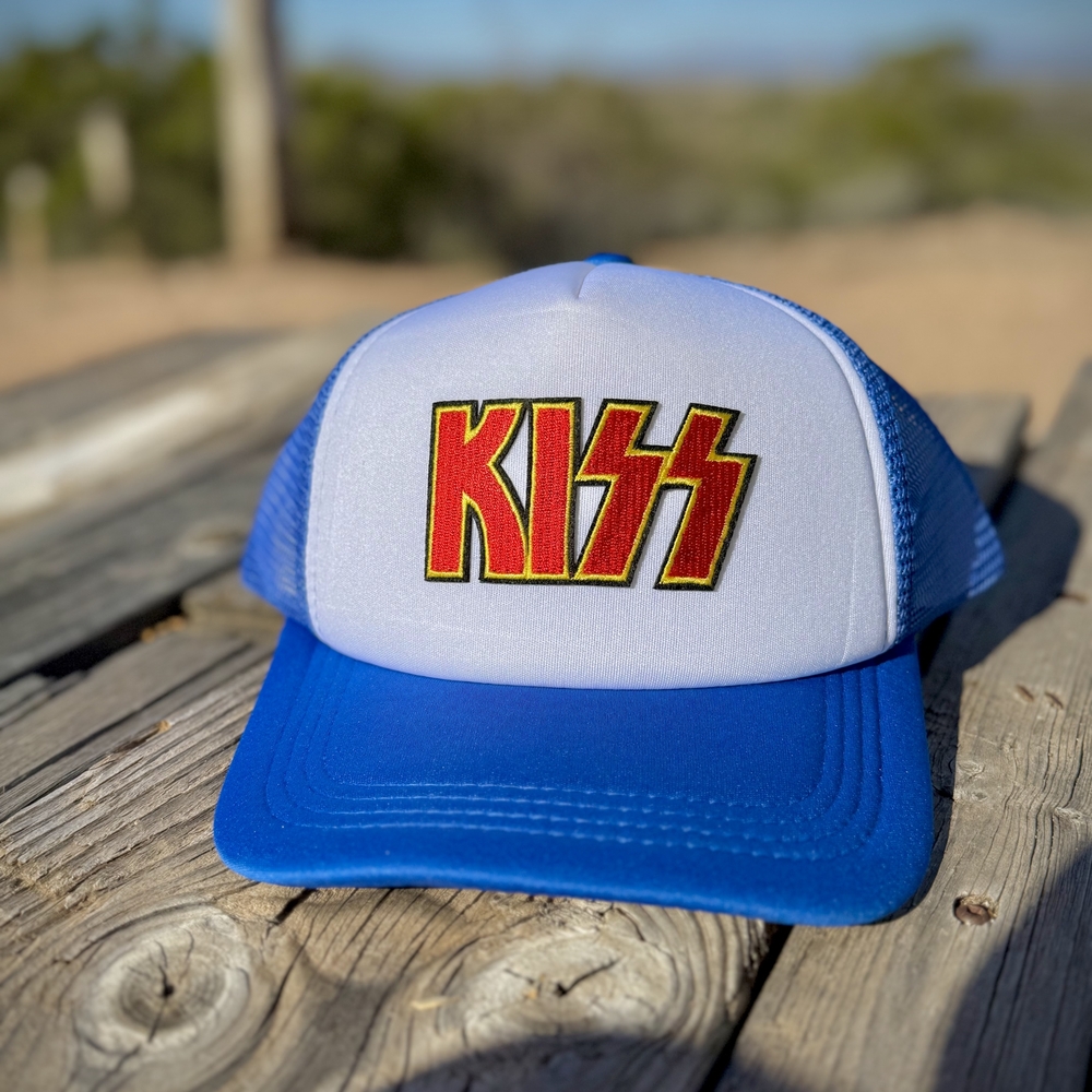 KISS Blue and White Trucker Hat